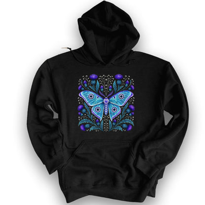 Emperor Moth Thistle Hoodie - Black