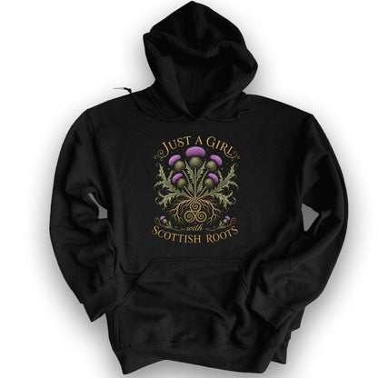 Scottish Roots Girl Hoodie - Black