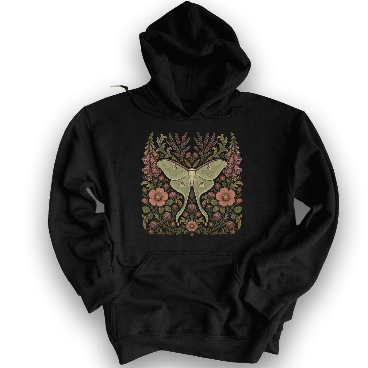 Luna Florals Hoodie - Black