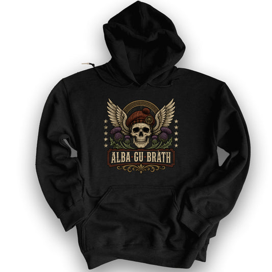 Alba Skull Thistle Hoodie - Black