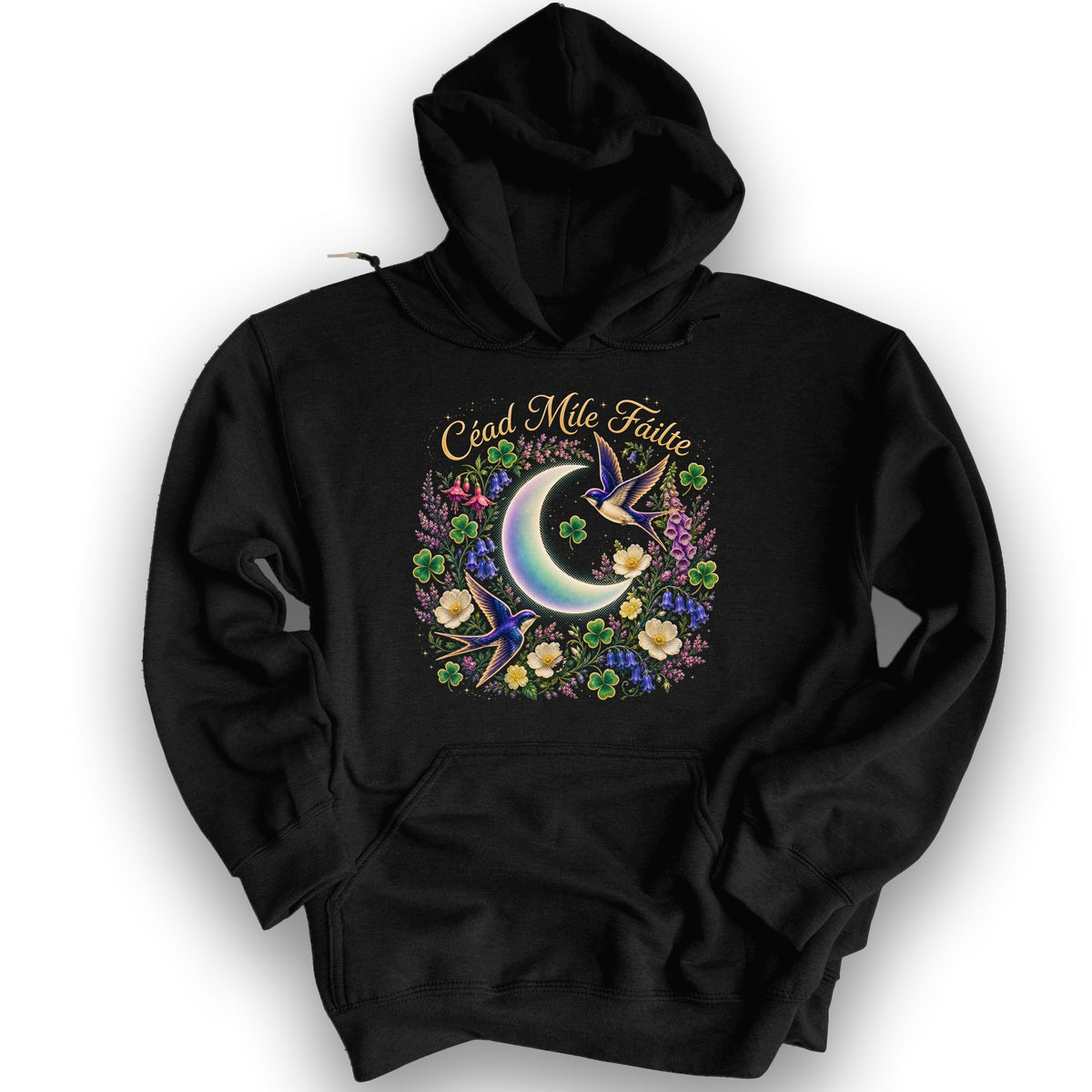 Céad Míle Fáilte Moon Hoodie - Black