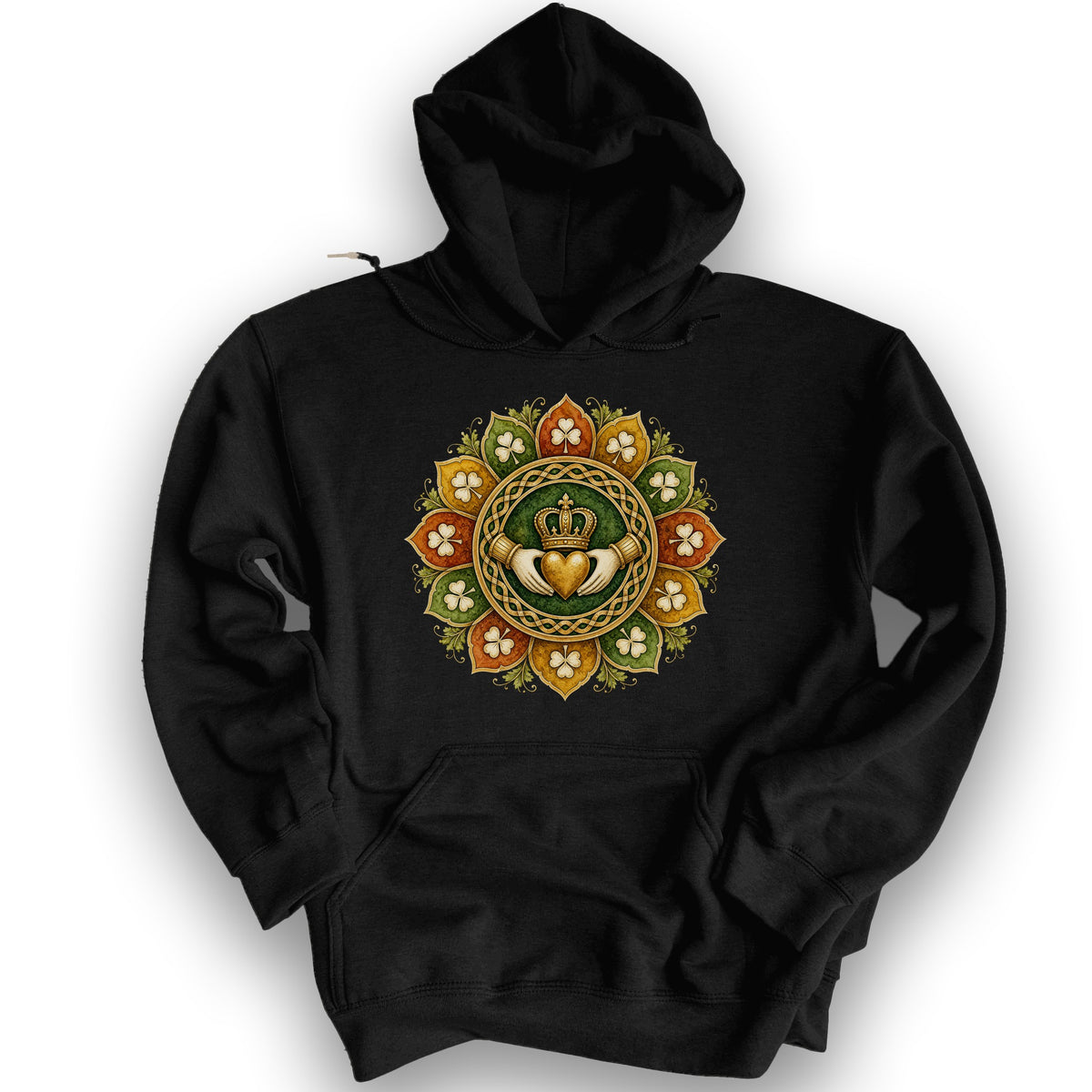 Claddagh Fall Mandala Hoodie - Black