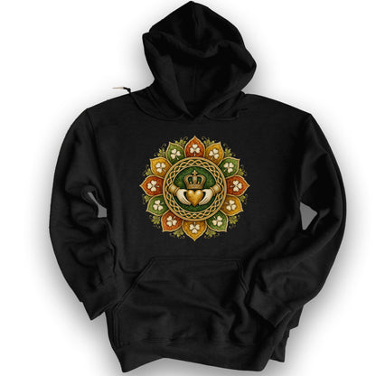 Claddagh Fall Mandala Hoodie - Black
