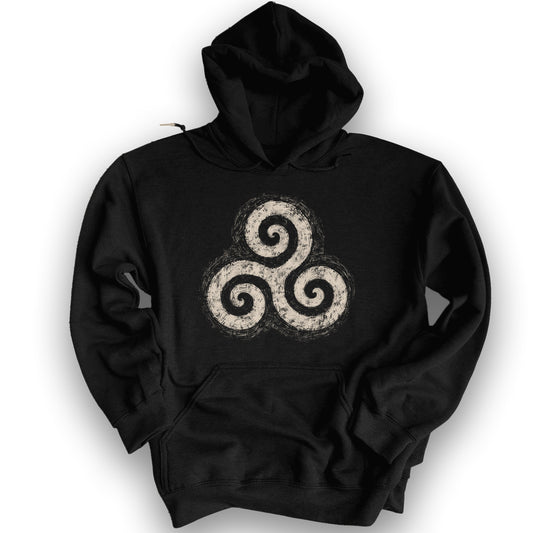 Triskele Charcoal Sketch Hoodie - Black