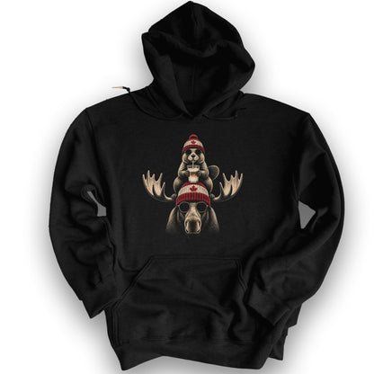 Beaver Moose Canada Hoodie - Black