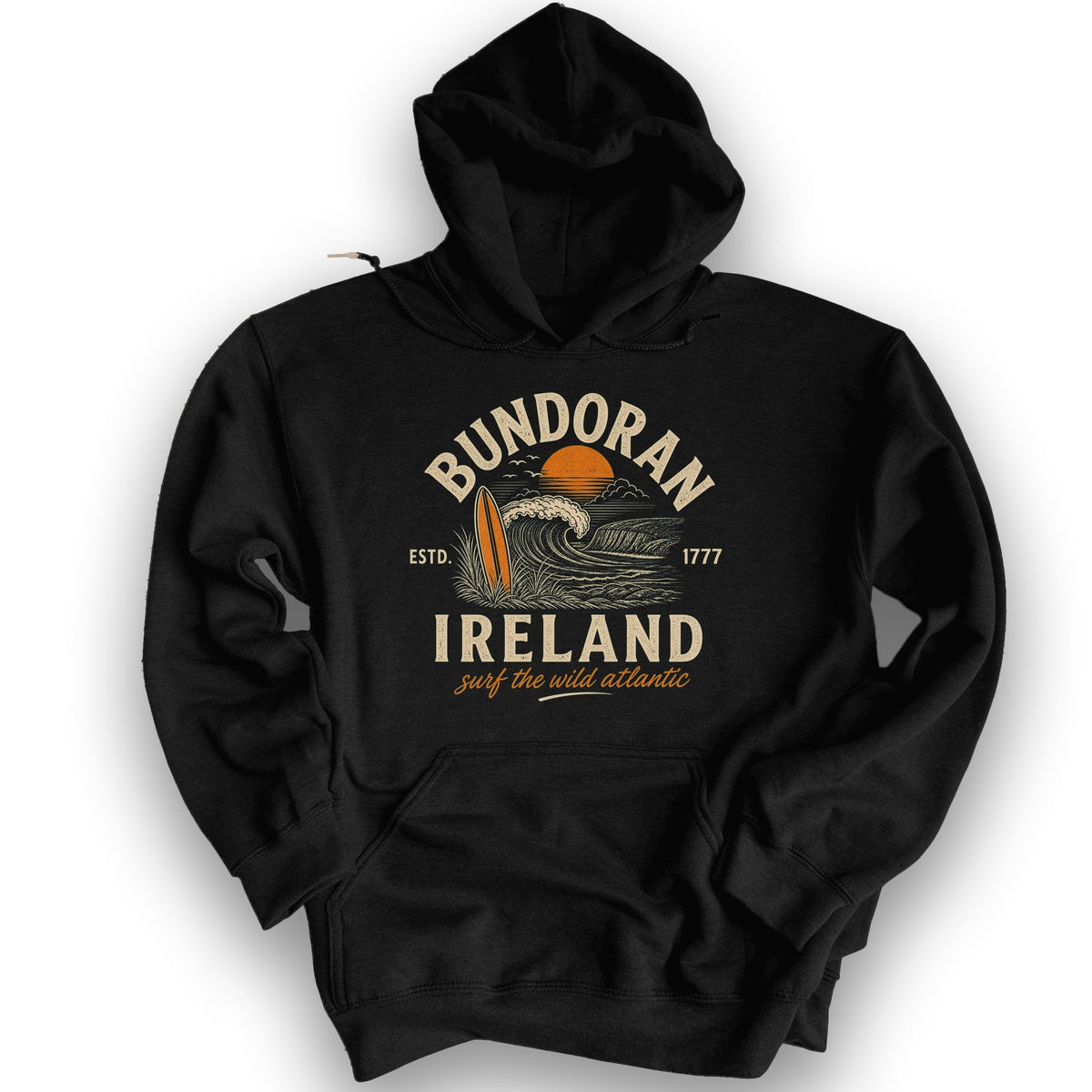 Bundoran Surf Atlantic Hoodie - Black