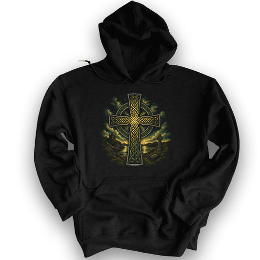 Celtic Cross Hoodie - Black