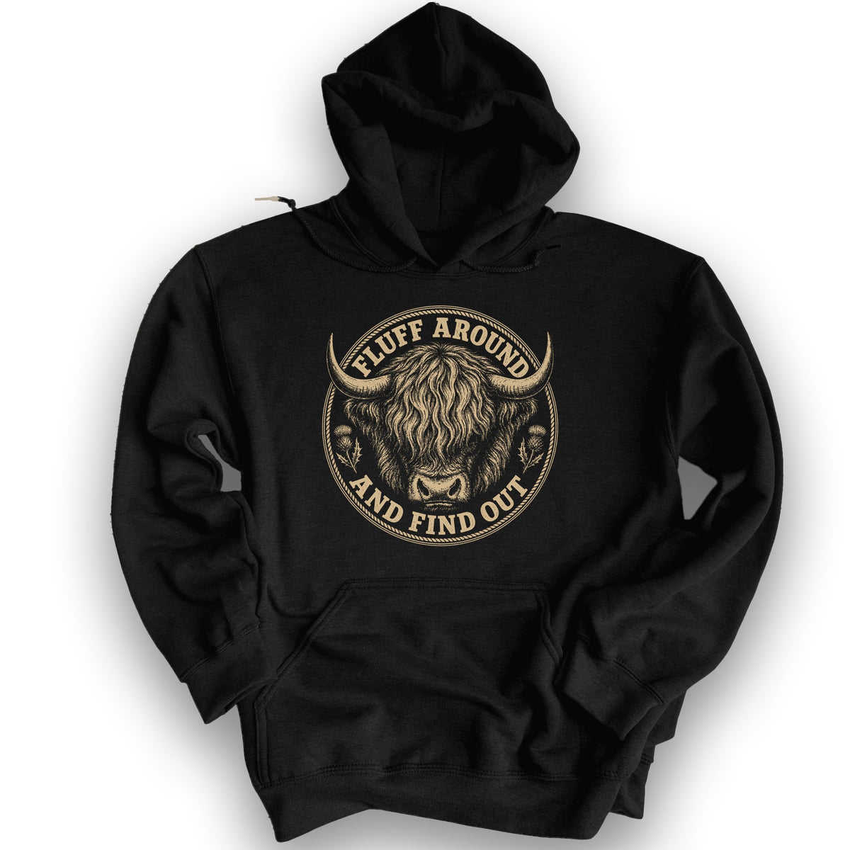 Fluff Around Coo Hoodie - Black
