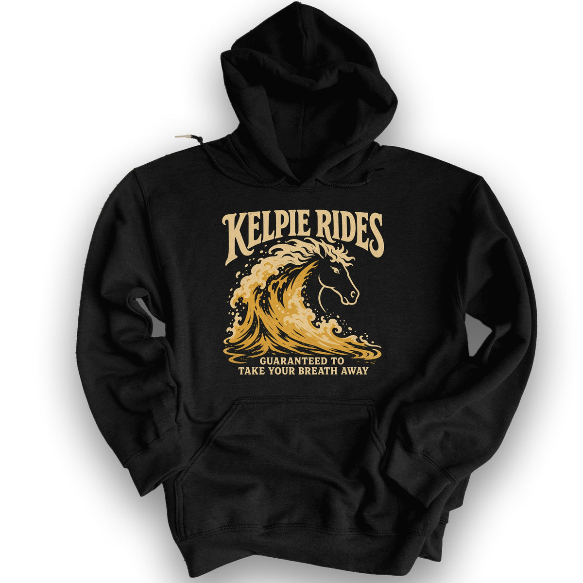 Kelpie Rides Retro Hoodie - Black