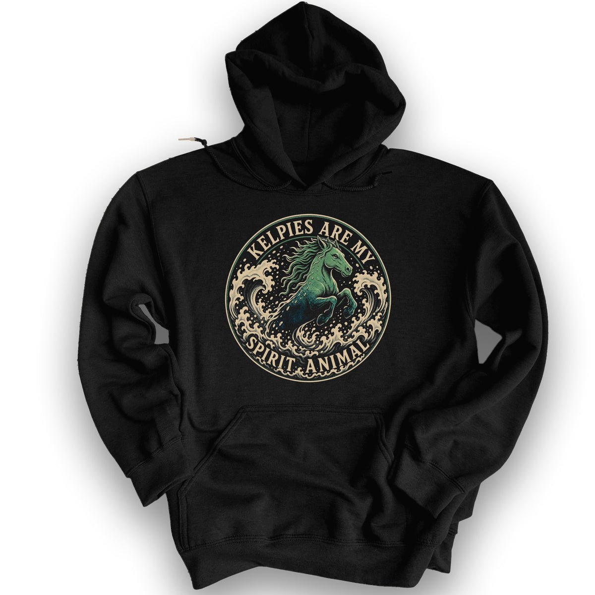 Kelpie Badge Hoodie - Black
