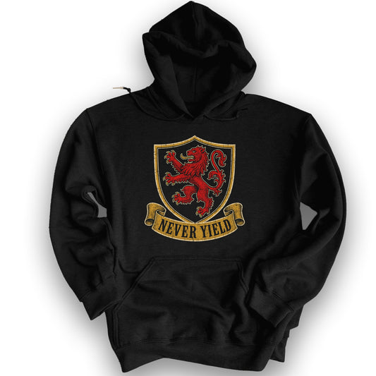 Never Yield Lion Hoodie - Black