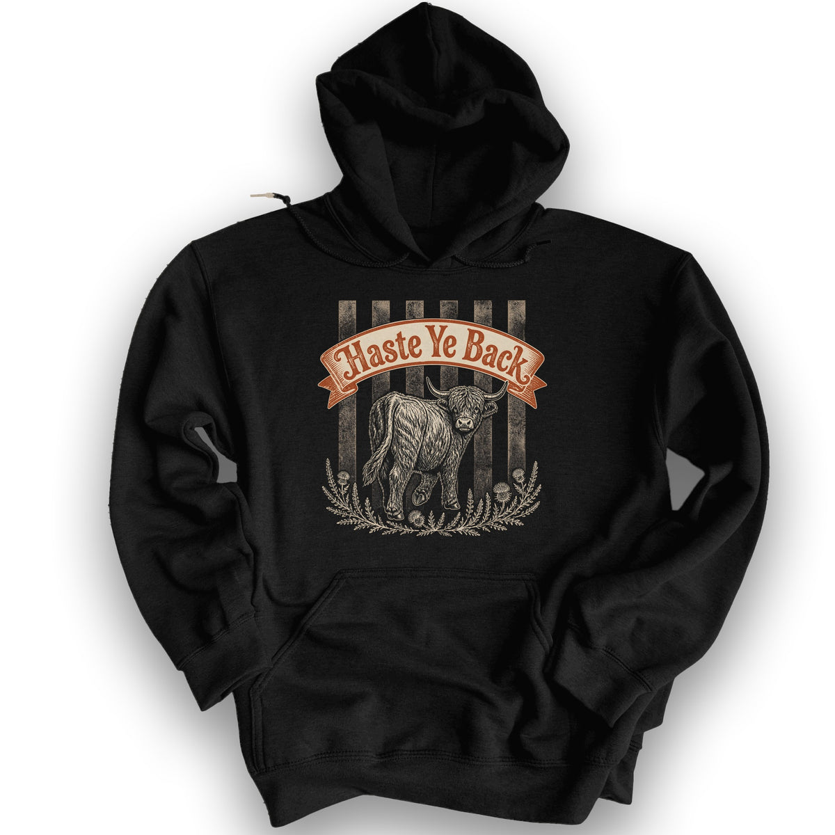 Haste Ye Back Coo Hoodie - Black