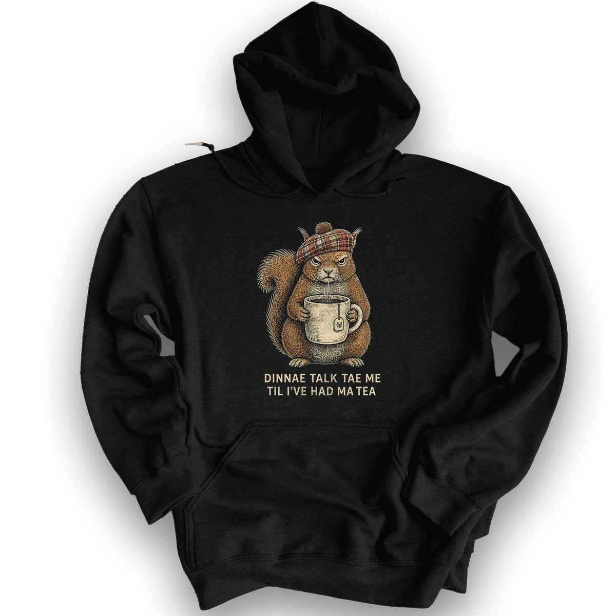 Dinnae Talk Squirrel Hoodie - Black
