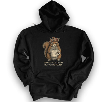 Dinnae Talk Squirrel Hoodie - Black