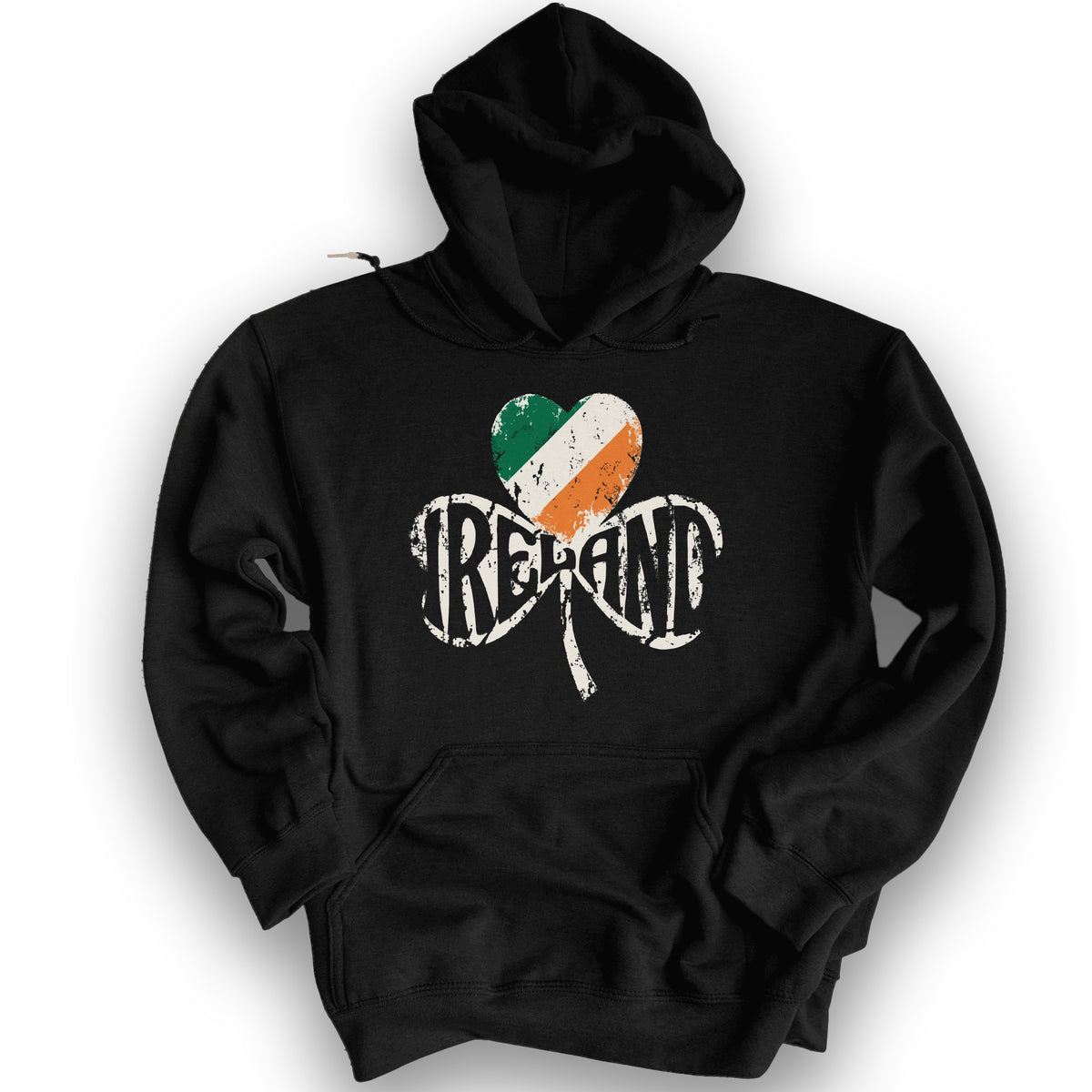 Ireland Shamrock Flag Hoodie - Black