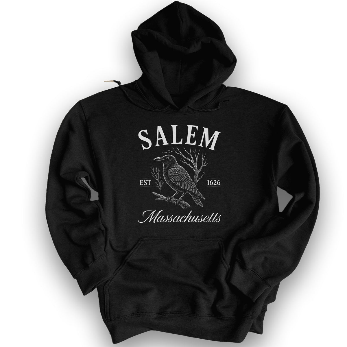Salem Massachusetts Raven Hoodie - Black