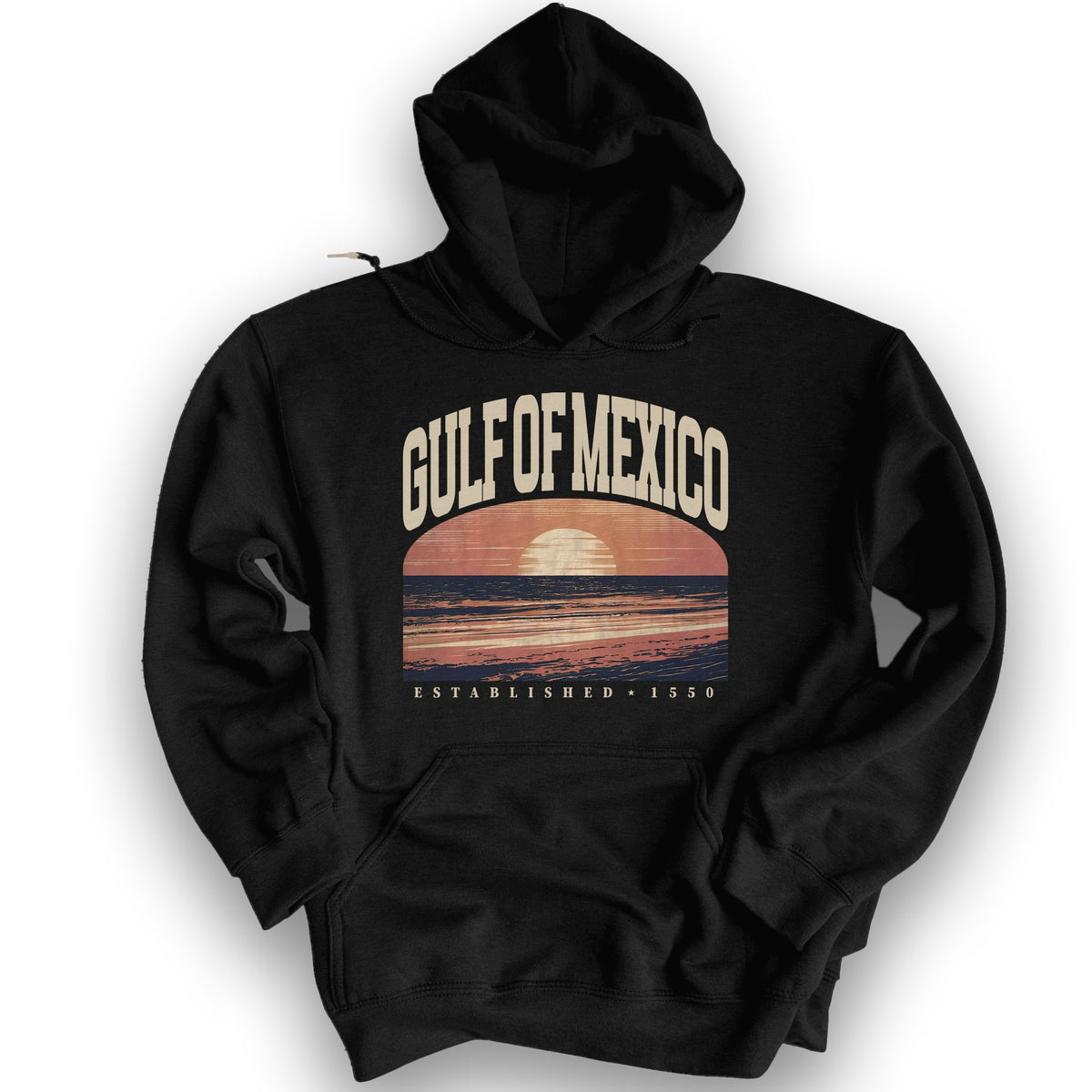 Gulf of Mexico Varsity Sunset Hoodie - Black