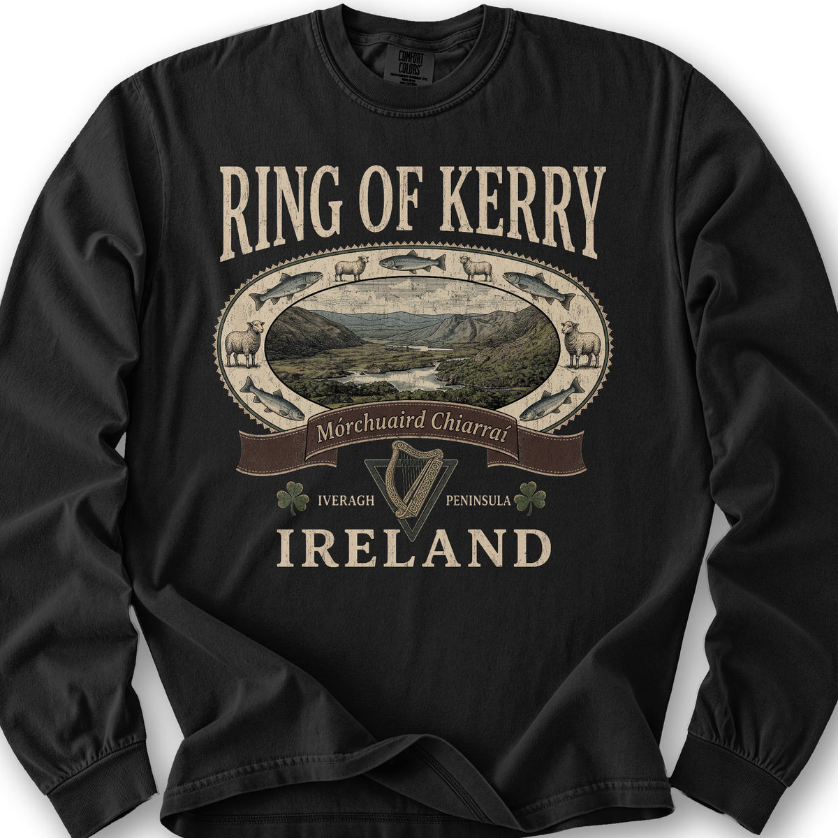 Ring of Kerry Heritage Long Sleeve Shirt - Black