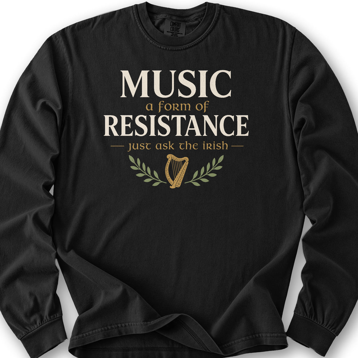 Music Resistance Irish Long Sleeve Shirt - Black