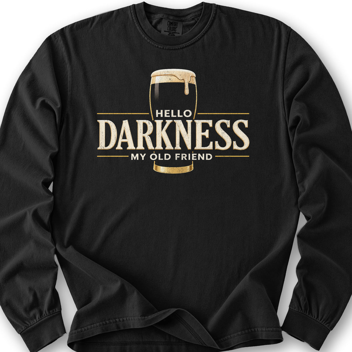 Darkness My Old Friend Long Sleeve Shirt - Black