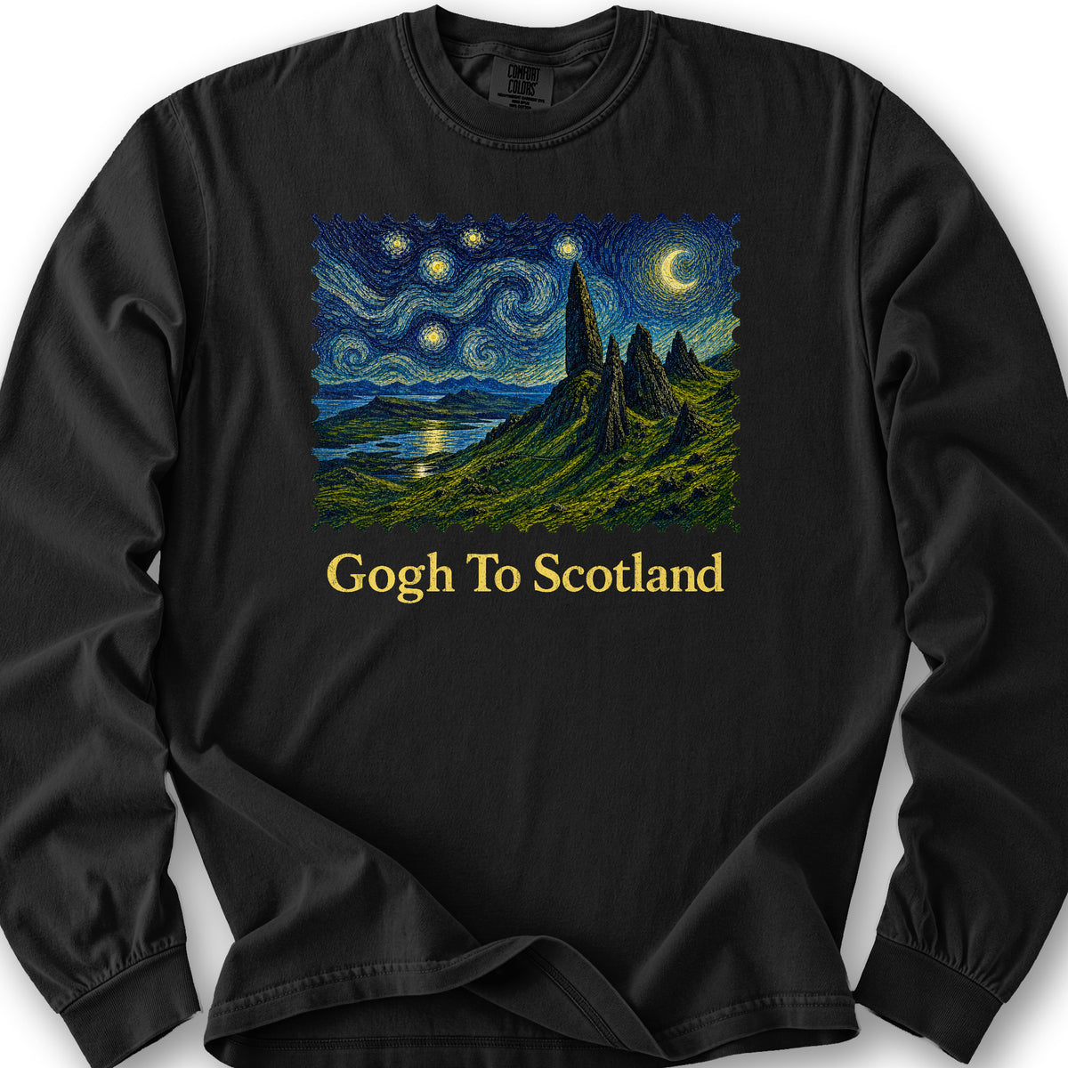 Gogh To Scotland Long Sleeve Shirt - Black
