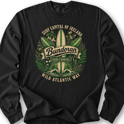 Bundoran Surf Capital Long Sleeve Shirt - Black