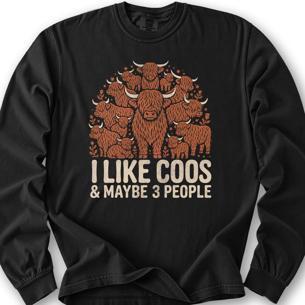 I Like Coos Long Sleeve Shirt - Black