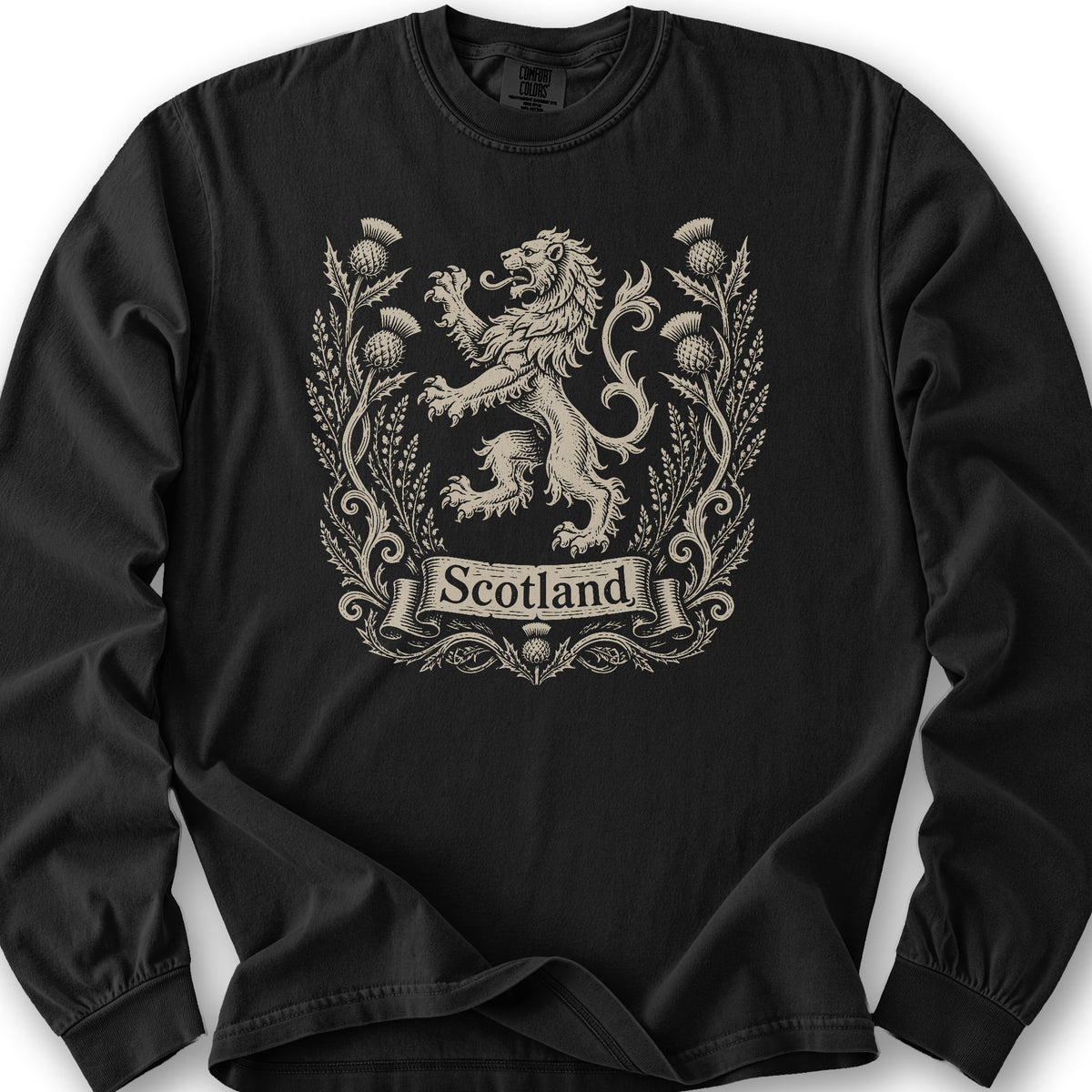 Scotland Lion Crest Long Sleeve Shirt - Black