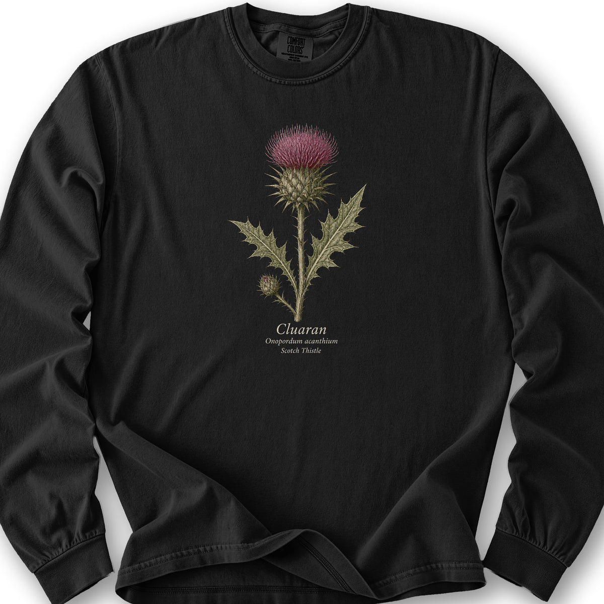 Cluaran Thistle Long Sleeve Shirt - Black