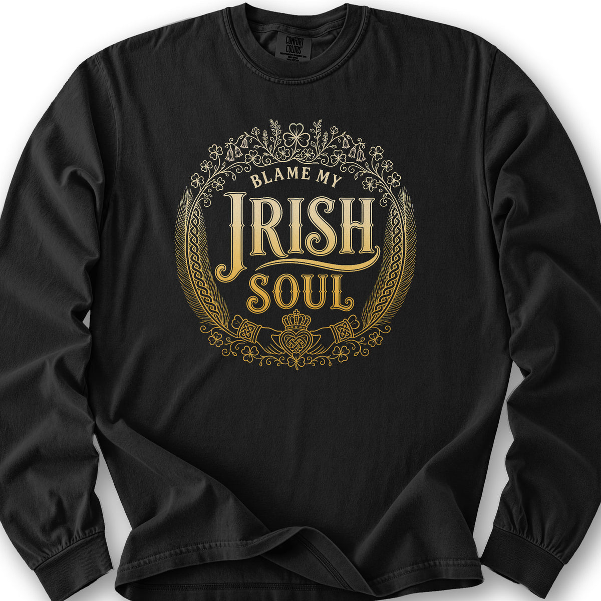 My Irish Soul Long Sleeve Shirt - Black