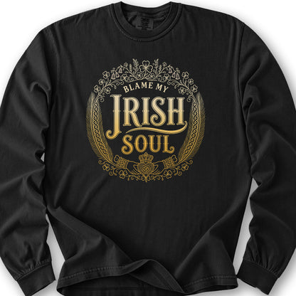 My Irish Soul Long Sleeve Shirt - Black