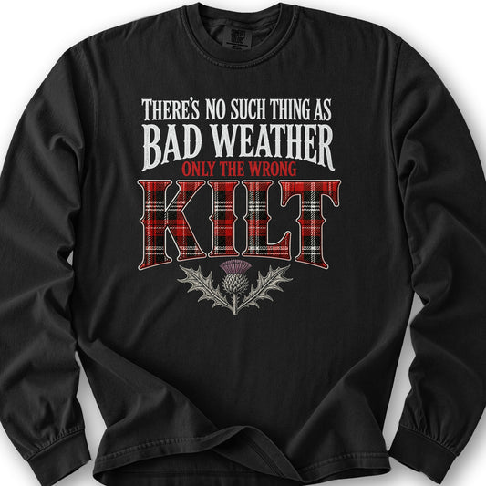 Wrong Kilt Weather Long Sleeve Shirt - Black