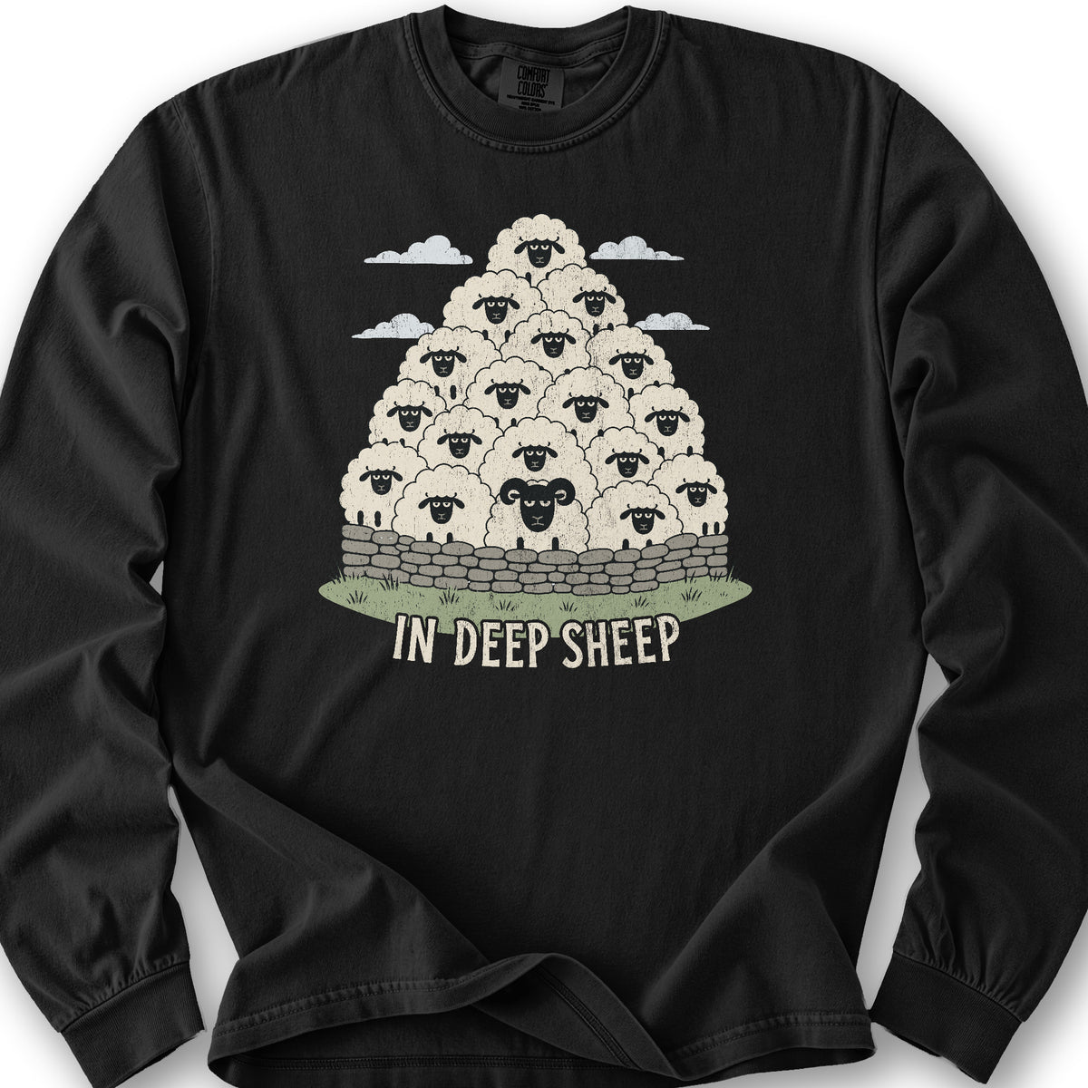 In Deep Sheep Long Sleeve Shirt - Black