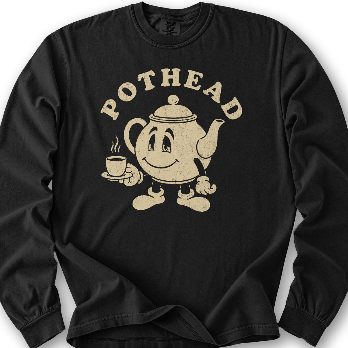 Pothead Teapot Long Sleeve Shirt - Black