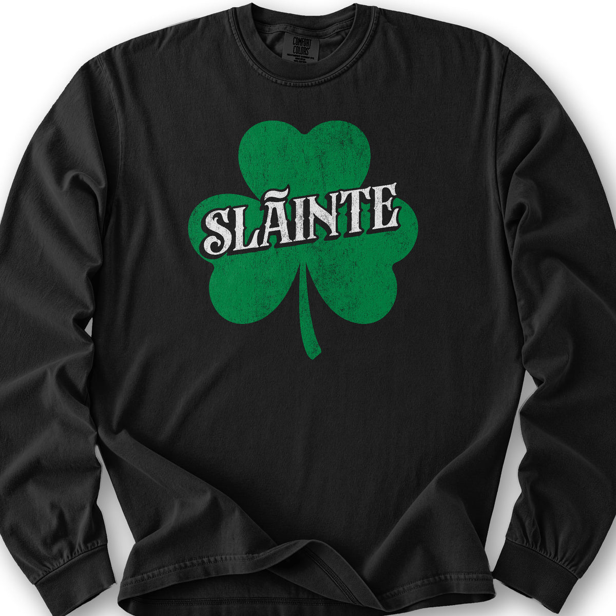 Sláinte Textured Shamrock Long Sleeve Shirt