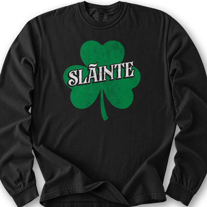 Sláinte Textured Shamrock Long Sleeve Shirt