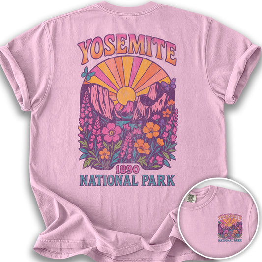 Yosemite Retro Vibes Front/Back T-Shirt - Blossom