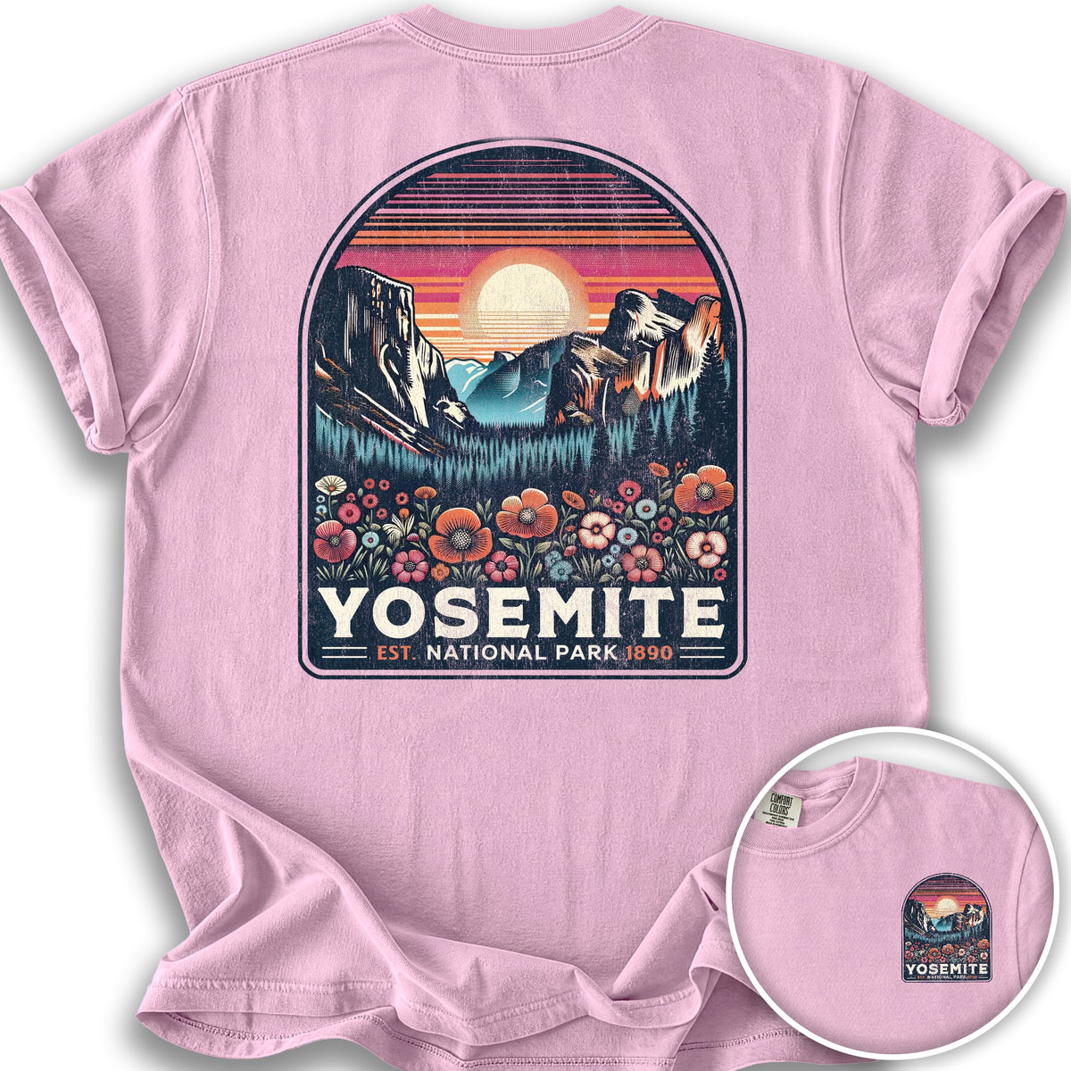 Yosemite "Wildflower" Front/Back Print T-Shirt - Blossom