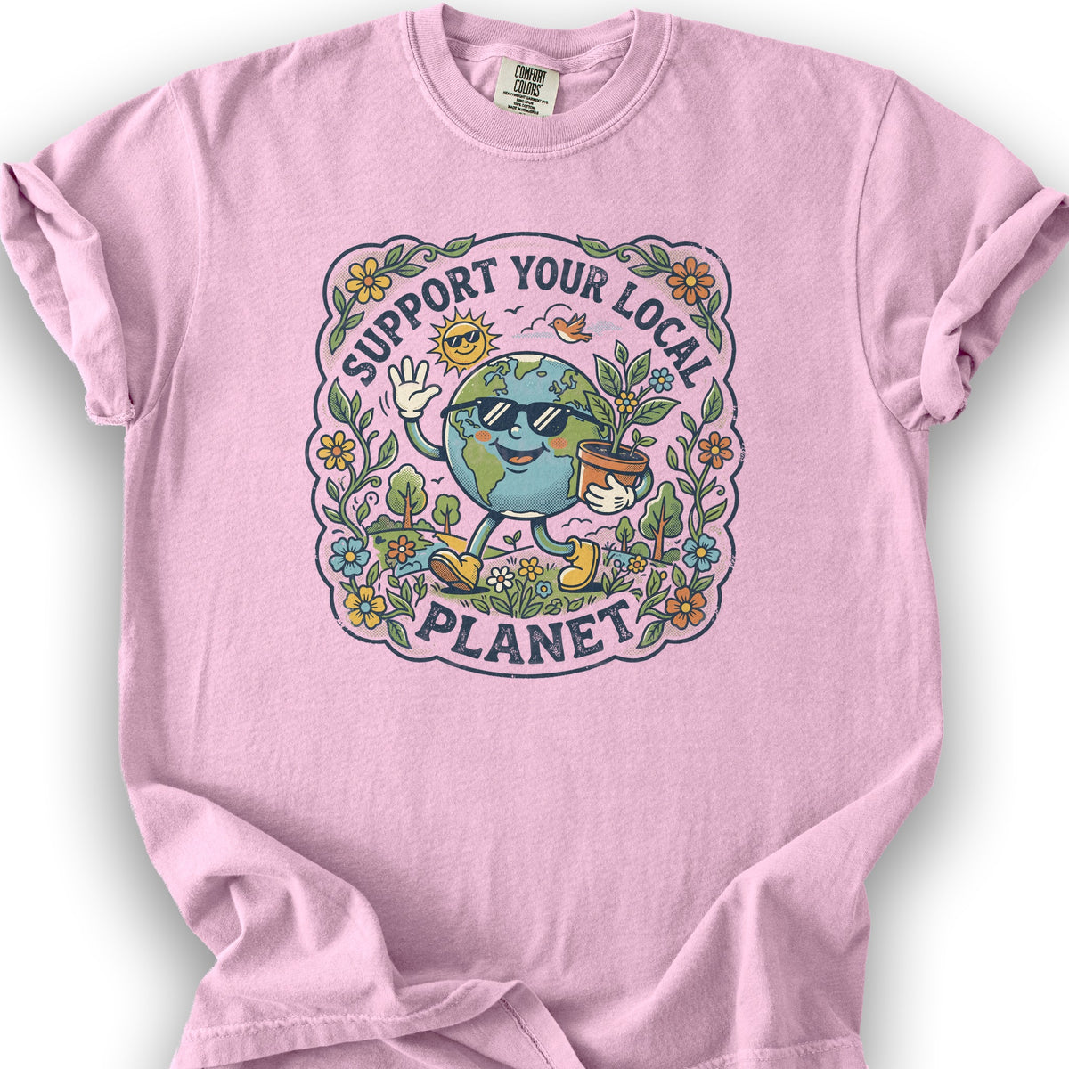 Support Your Local Planet T-Shirt - Blossom