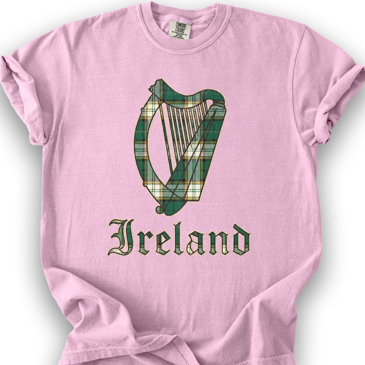 Ireland Tartan Harp T-Shirt - Blossom