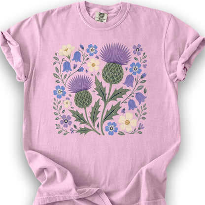 Scottish Thistle Floral T-Shirt - Blossom