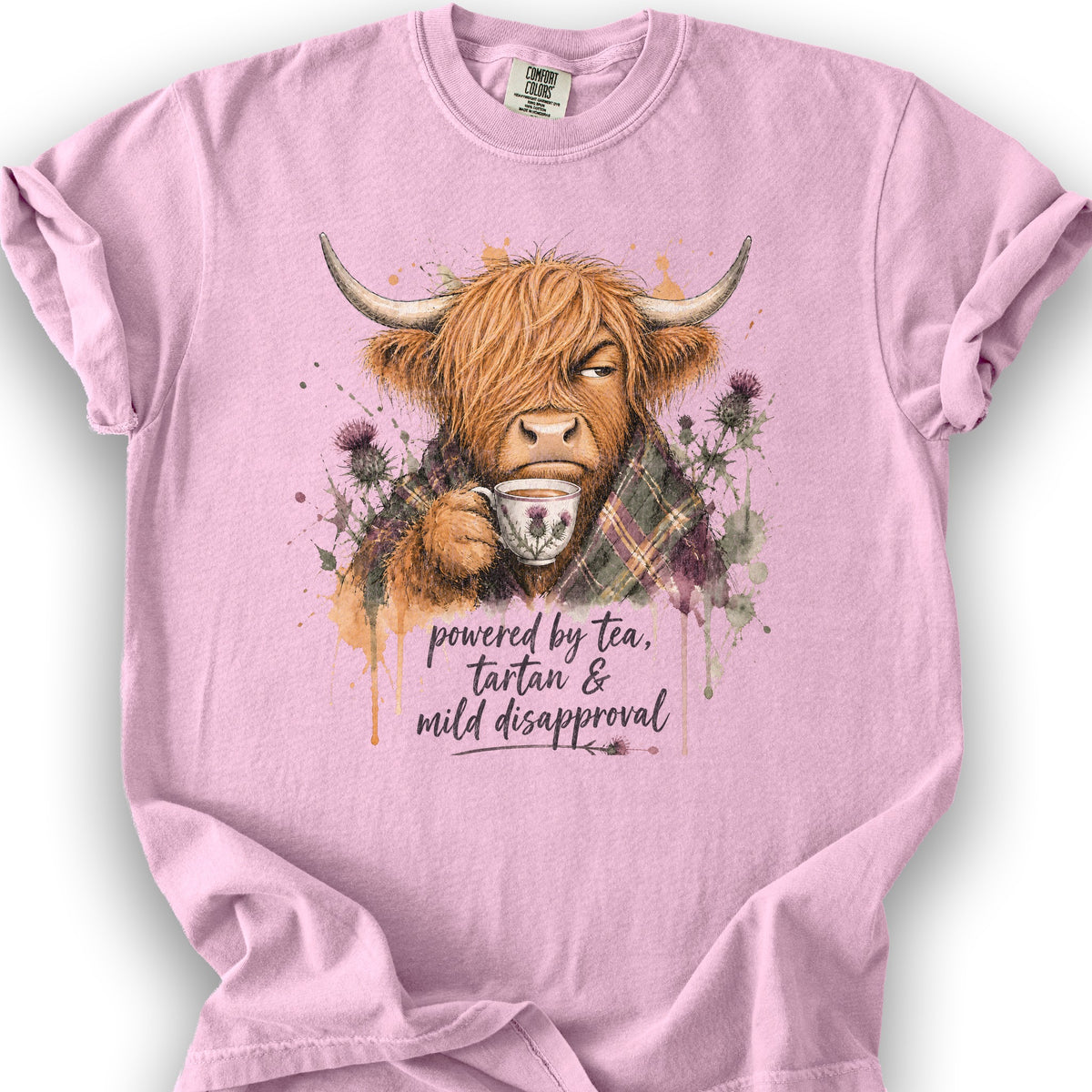 Mild Disapproval Tartan T-Shirt - Blossom