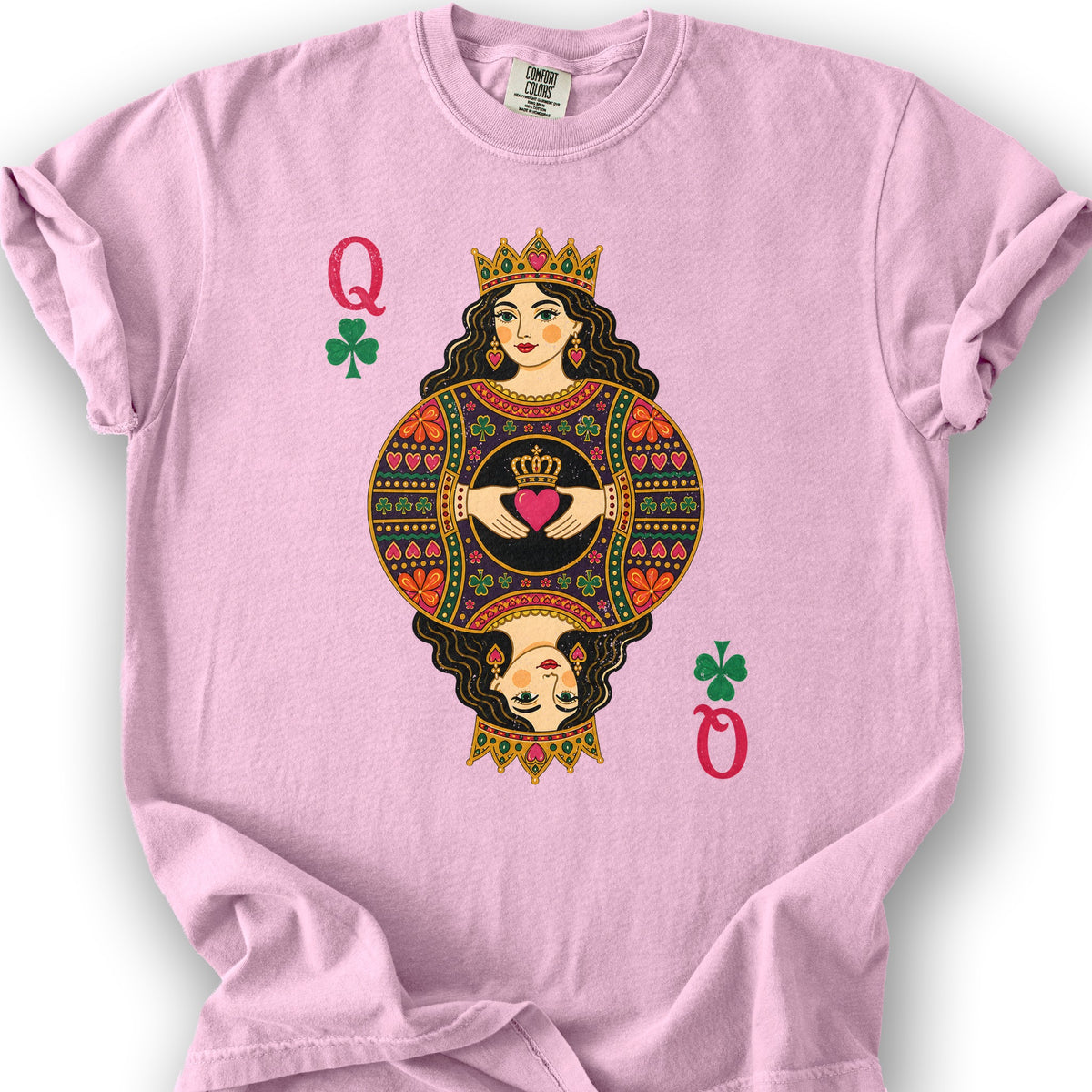 Shamrock Queen Playing Card T-Shirt - Blossom