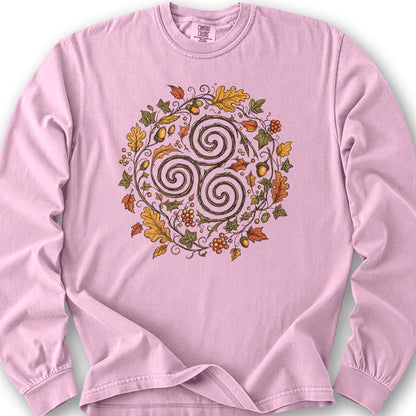 Celtic Autumn Spiral Long Sleeve Shirt - Blossom