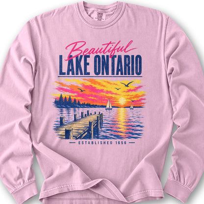 Lake Ontario Color Burst Long Sleeve Shirt - Blossom