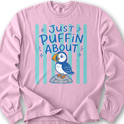 Just Puffin About Stripes Long Sleeve Shirt - Blossom