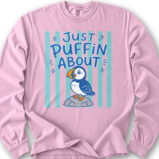 Just Puffin About Stripes Long Sleeve Shirt - Blossom