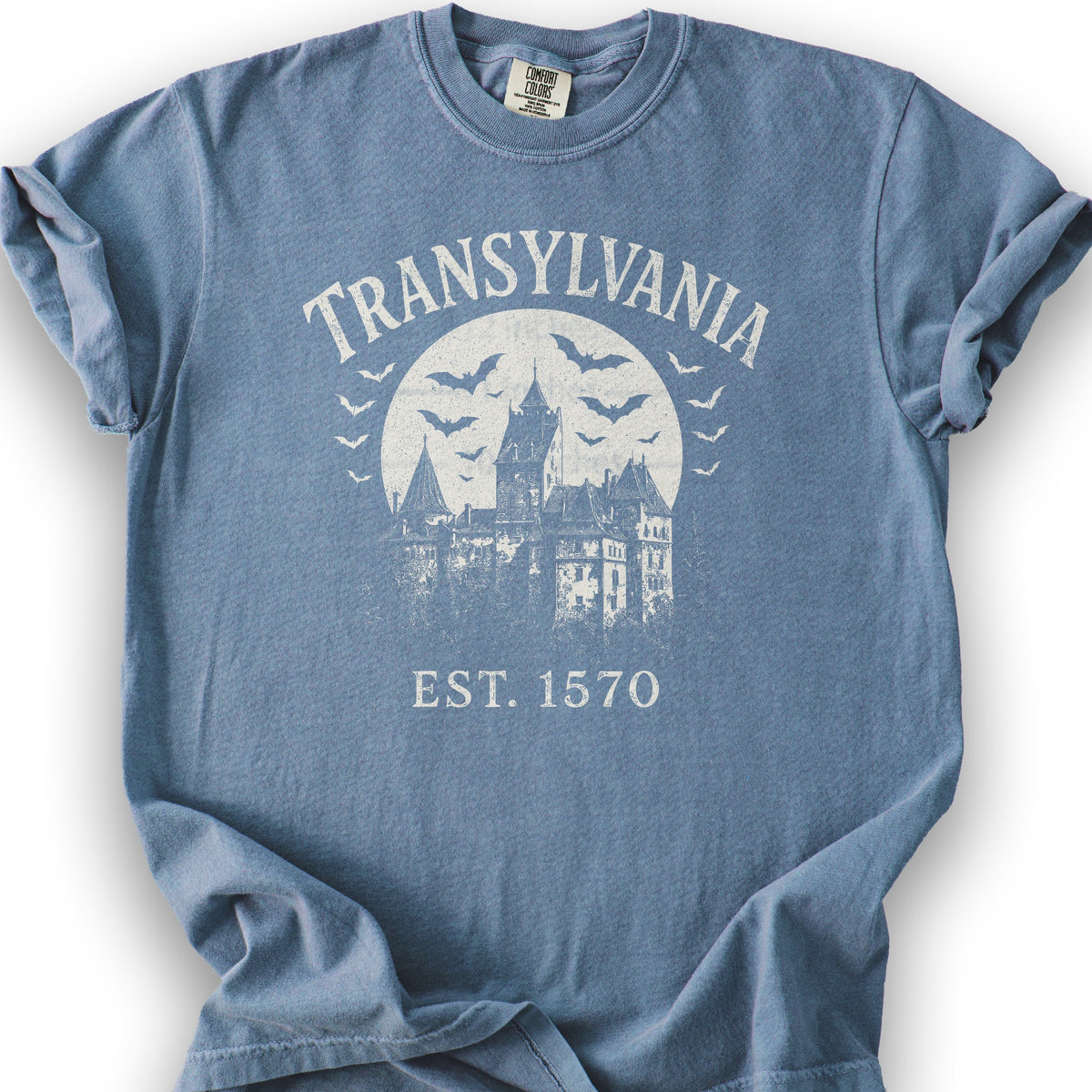 Transylvania Bran Castle T-Shirt - Blue Jean