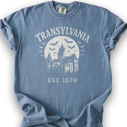 Transylvania Bran Castle T-Shirt - Blue Jean
