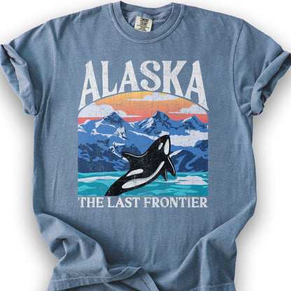 Alaska The Last Frontier "Big and Bold" State T-Shirt - Blue Jean